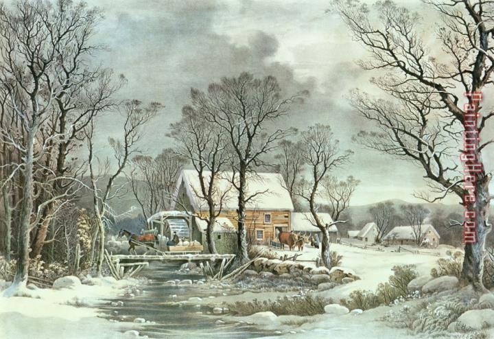 Currier and Ives Winter in the Country - the Old Grist Mill
